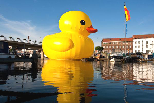 Floating Duck in Hasselt by Florentijn Hofman