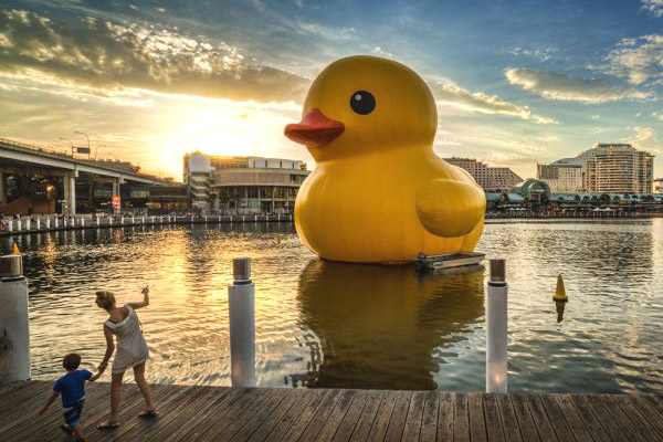 Floating Duck in Sydney by Florentijn Hofman