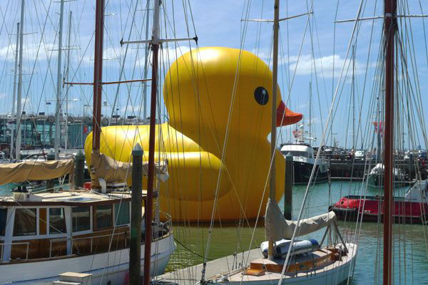 Floating Duck in Aukland by Florentijn Hofman